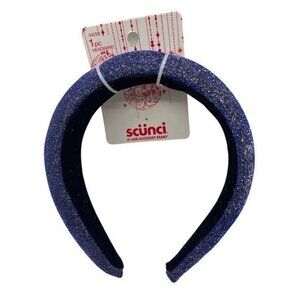 Scunci Headband Dark Blue Silver Sparkle Headband 1‎ Inch Wide New